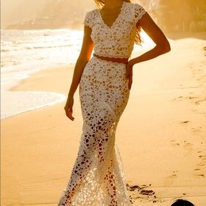 Lulus Special Moment White Crochet Lace Two-Piece Maxi